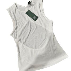 White Fable White Sleeveless Ribbed Top